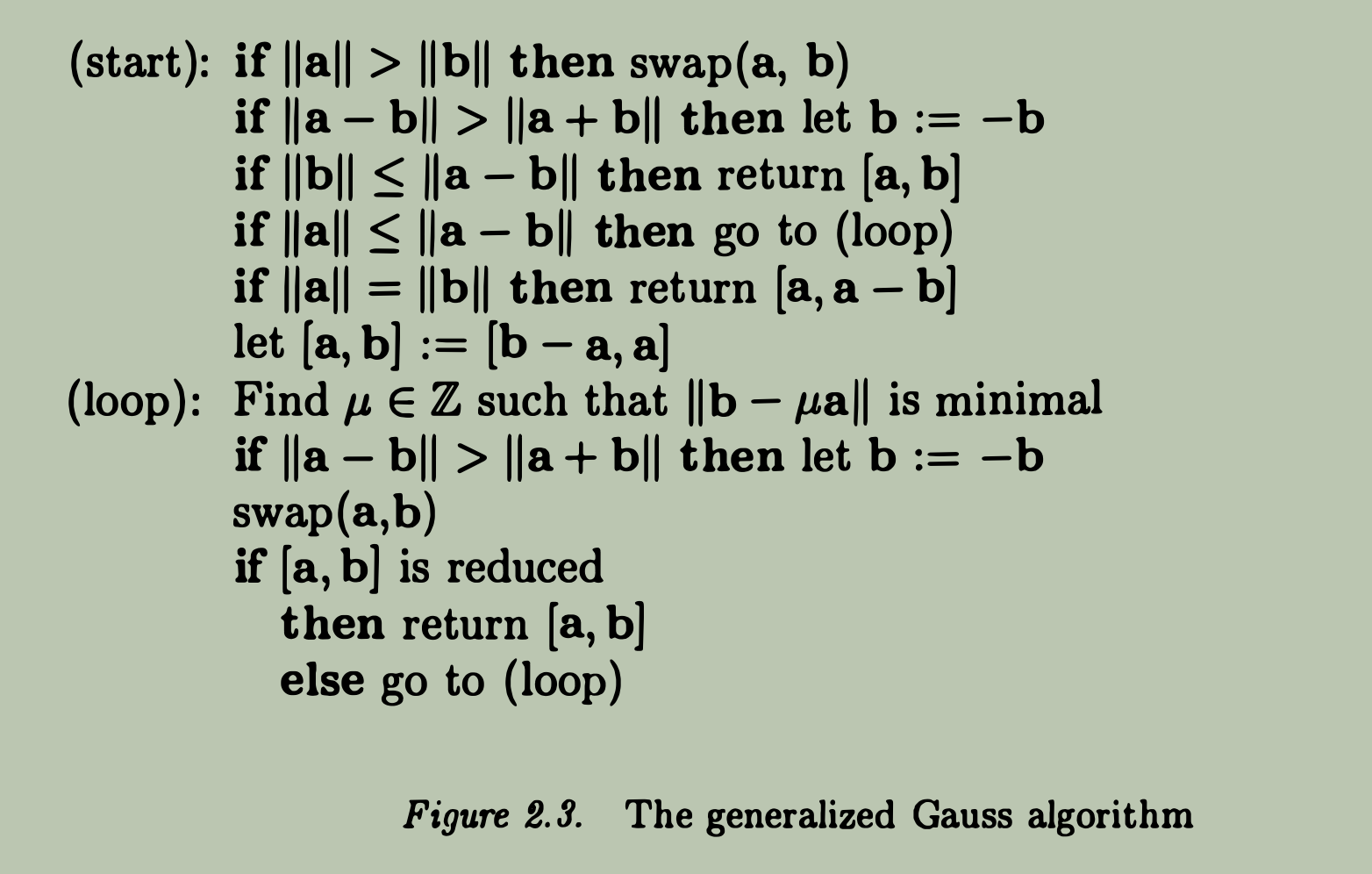Gauss Algorithm